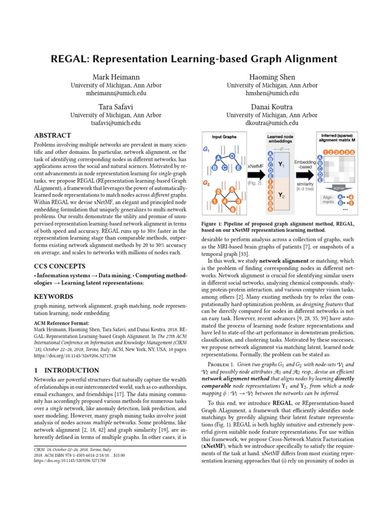 CIKM 2018 - REGAL - Representation Learning-Based Graph Alignment | PDF ...