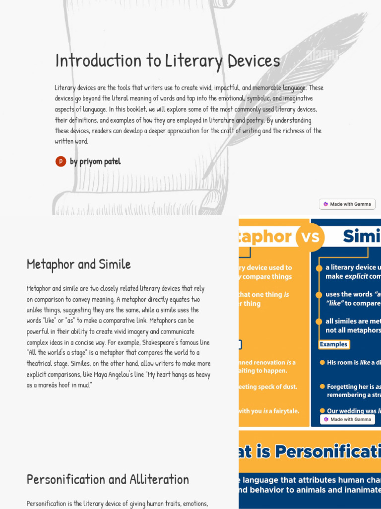 Make A Booklet On Literary Devices | PDF