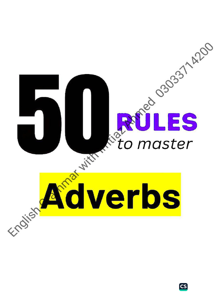 Master All Adverb in Just 50 Rules With Imtiaz Ahmed | PDF