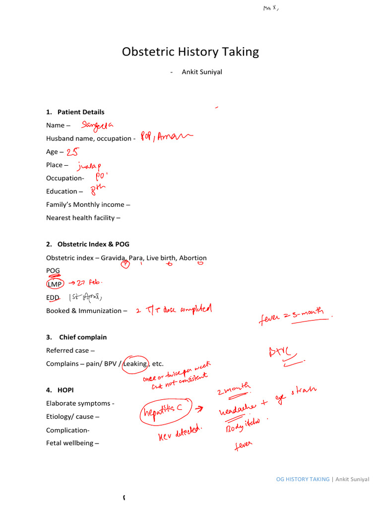 Obstetric History Taking | PDF | Pregnancy | Childbirth