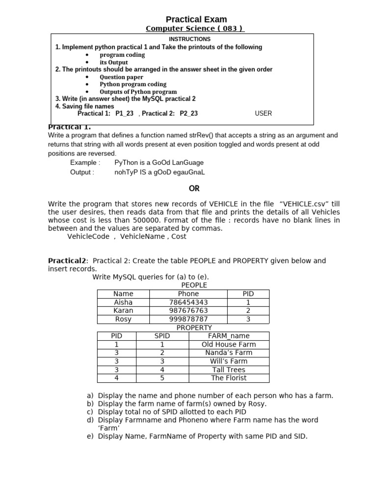Board Practical CS 2026 | PDF | String (Computer Science) | Comma ...