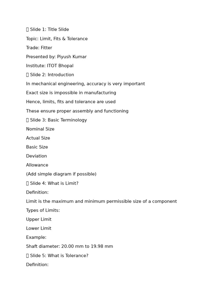 Piyush | PDF | Engineering Tolerance | Mechanical Engineering