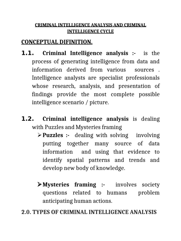 No 19 Criminal Intelligence Analysis and Cycle | PDF | Crimes | Crime ...