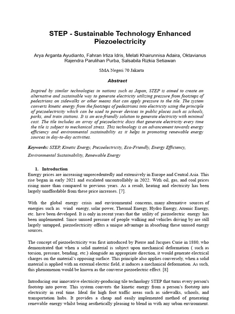 Extended Abstract STEP For IYSA BISF Competition | PDF | Watt ...
