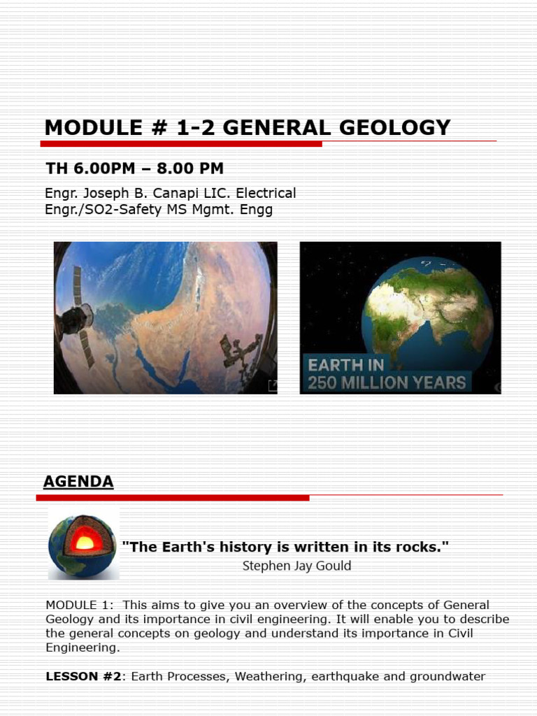Module #1 Lesson #2 General Geology | PDF | Weathering | Groundwater