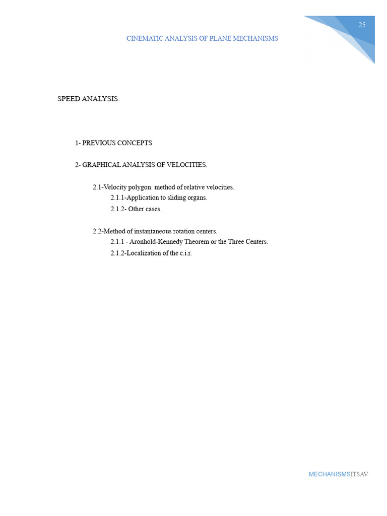 Speed Analysis of A Mechanism Graphical Method | PDF | Velocity | Rotation
