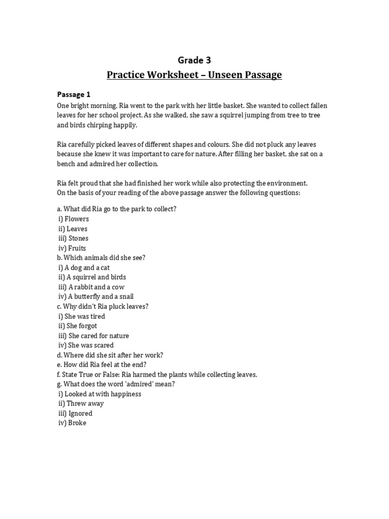 Grade3 Reading Practice | PDF
