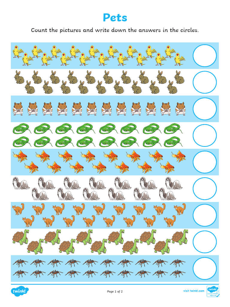 T N 5091 Pets Counting 1120 Activity Sheet Ver 1 | PDF