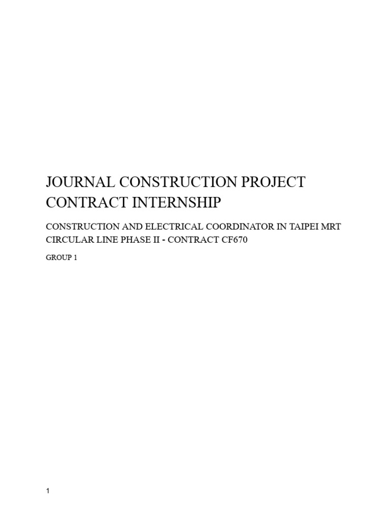 Journal Construction Project Contract Internship | PDF | Building ...