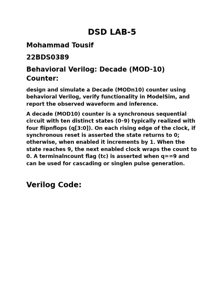 DSD Lab Last | PDF