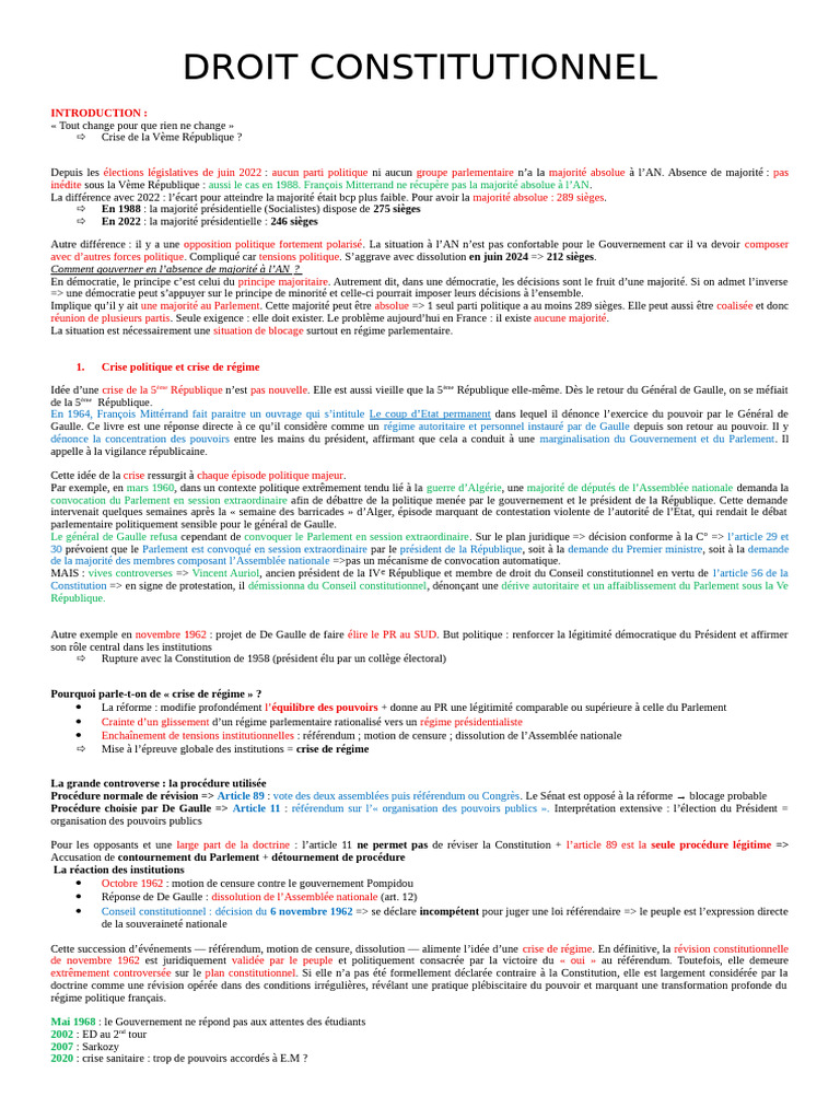 Droit Constit | PDF | Loi | Système parlementaire