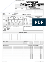 AD&D 2nd Edition Character Sheet by Synaptyx