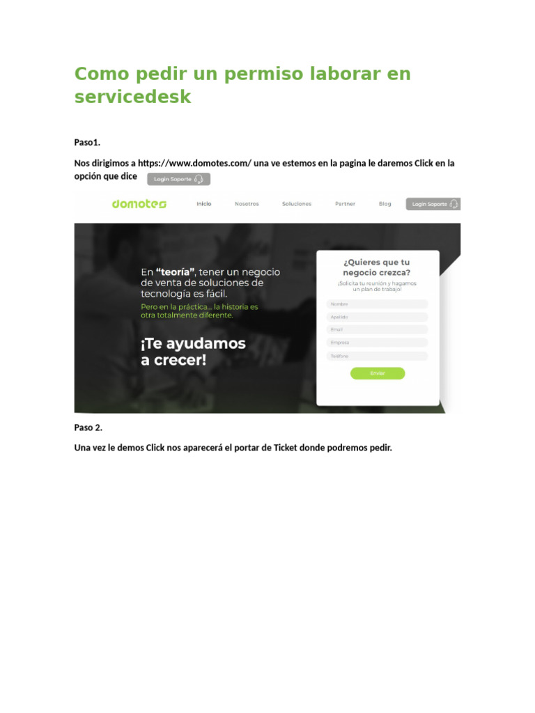 Manual de Permiso Laborar en Servicedesk | PDF