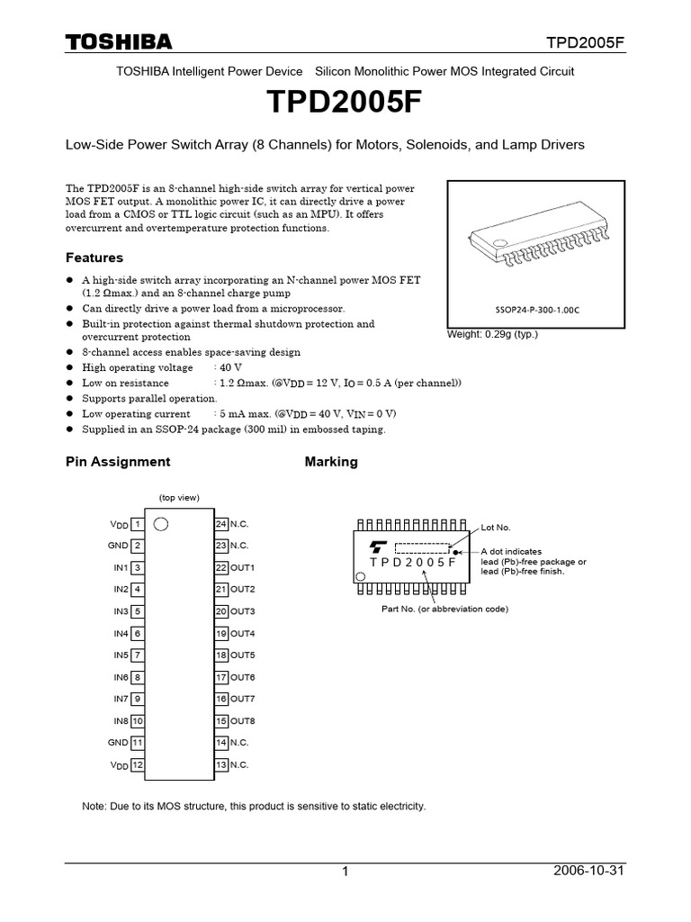 TPD2005F | PDF | Mosfet | Reliability Engineering