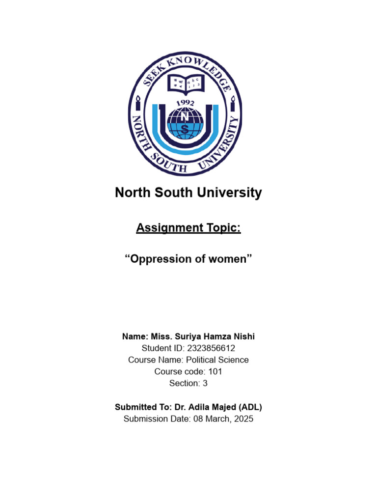 North South University: Assignment Topic | PDF