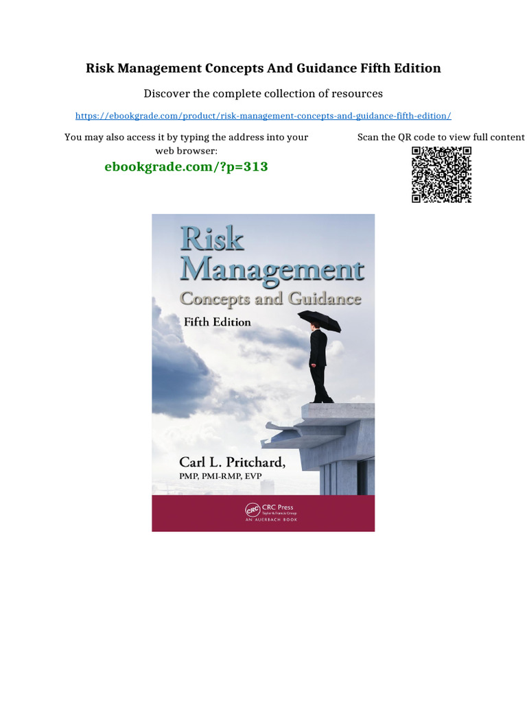 Risk Management Concepts and Guidance Fifth Edition Online PDF | PDF ...