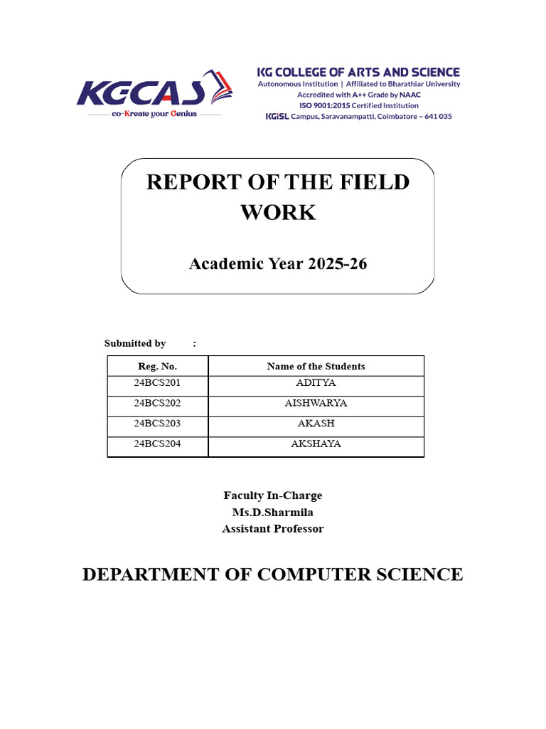 Field Work Report Template Creation | PDF | Databases | Database ...