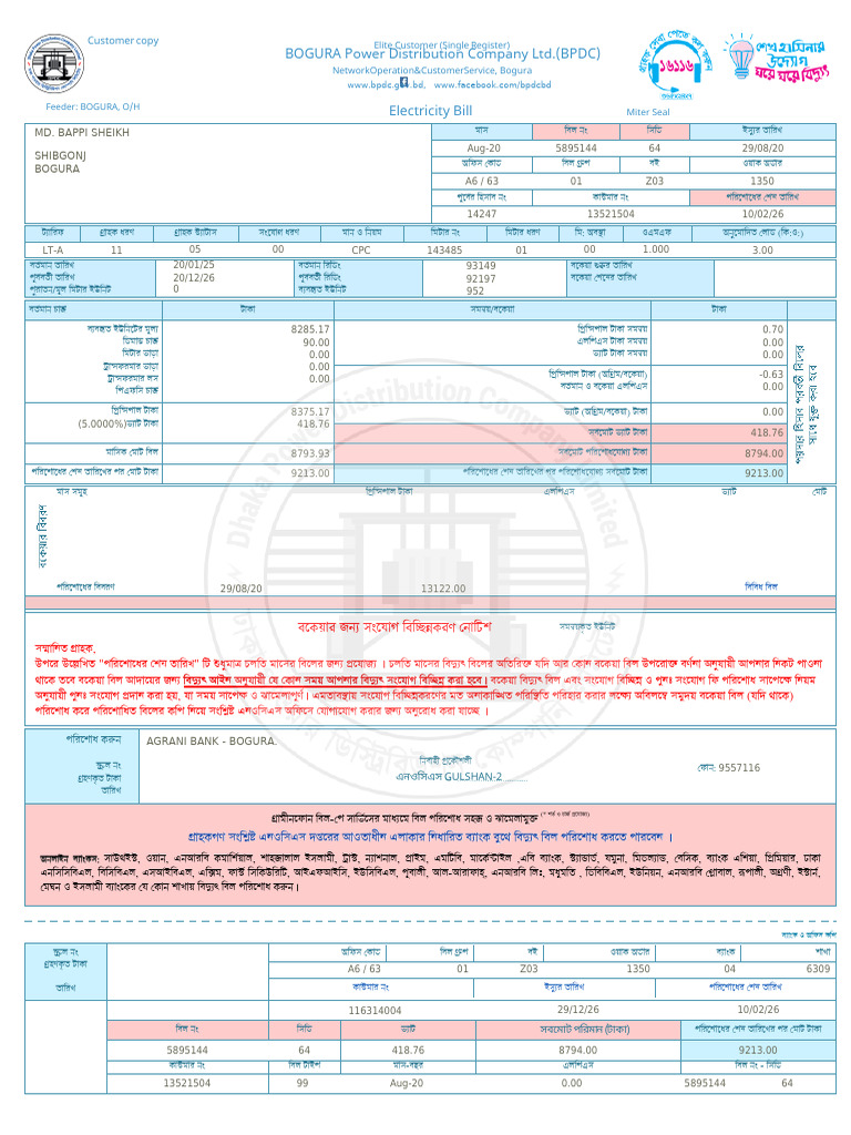 Electricity Bill | PDF