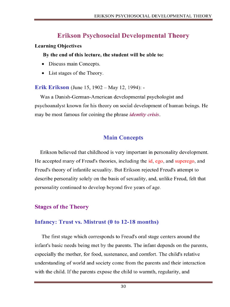 Erikson Theory 1 | PDF