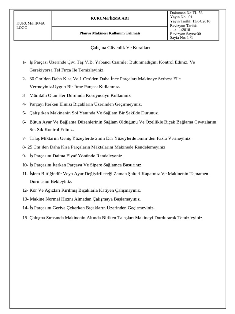 Planya Talimat | PDF