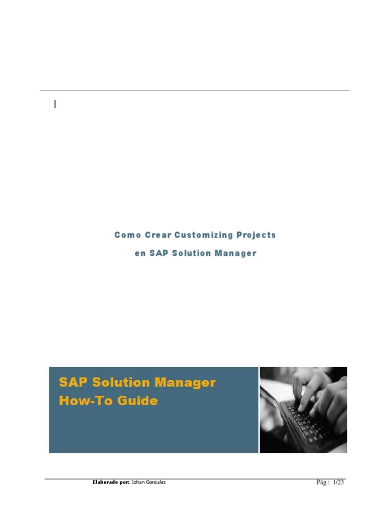 Customizing en SAP Solution Manager | PDF | Sap Se | Archivo de computadora