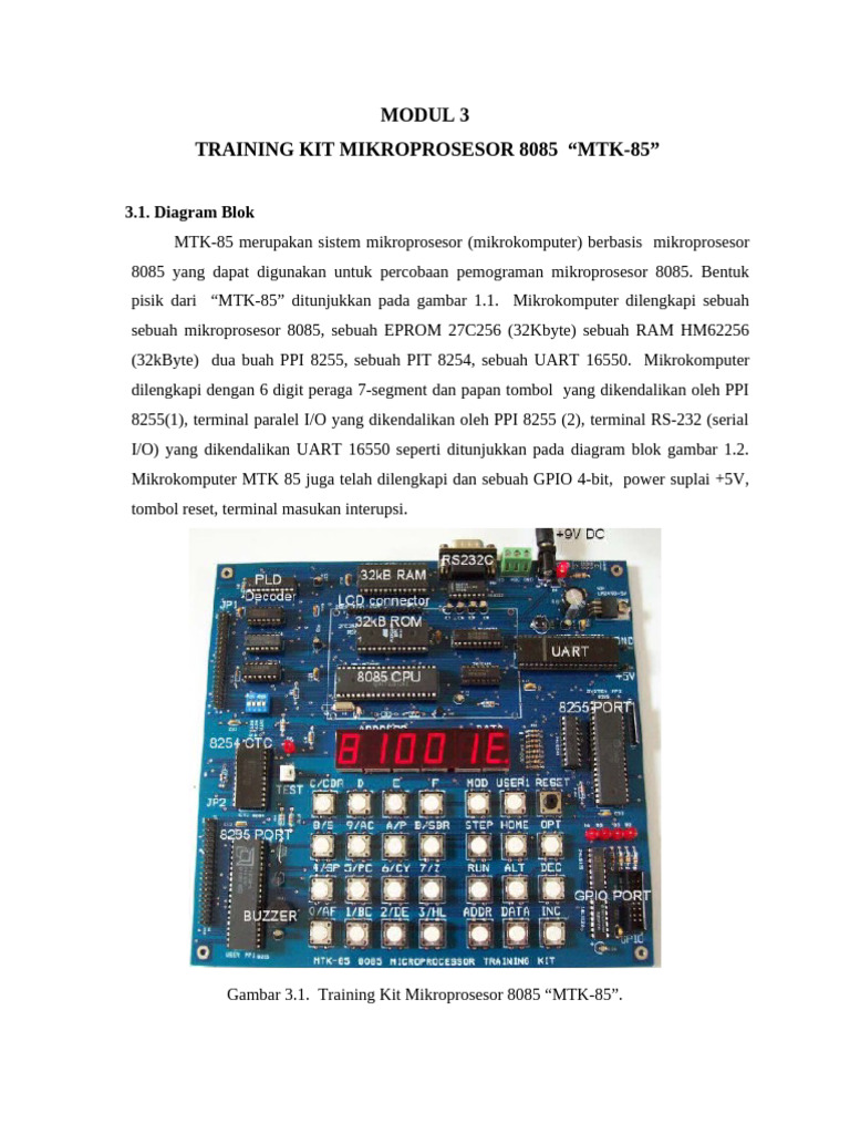 Pengoperasian MTK 85 | PDF