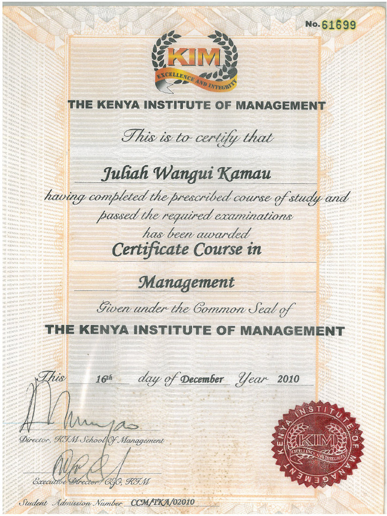 Cert in Management | PDF