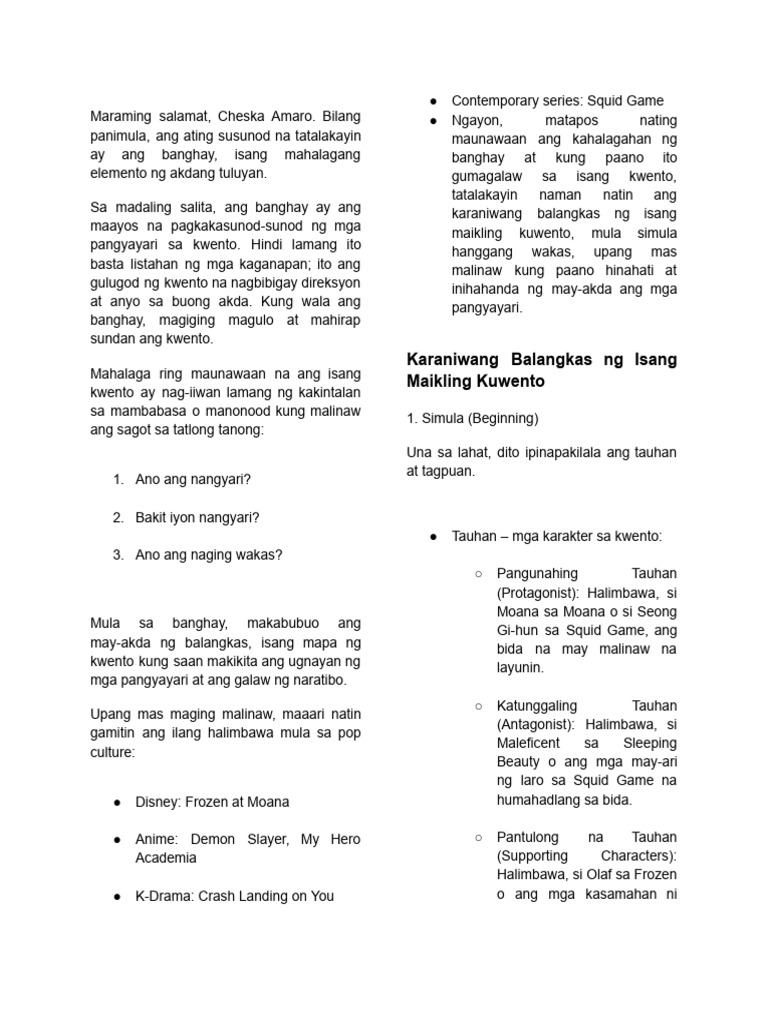 Banghay | PDF