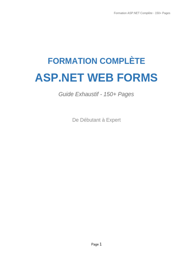 Formation Aspnet Mega 150pages Complete | PDF | Application web | Internet
