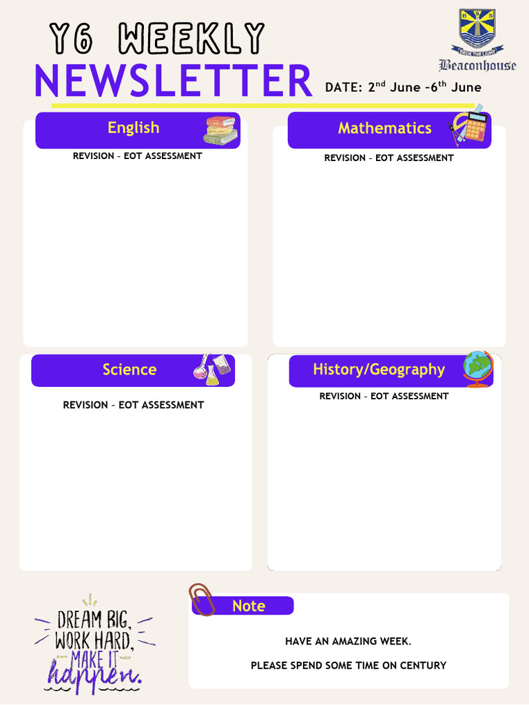 Year 6 202425 Weekly Newsletter 2 - 6 June | PDF