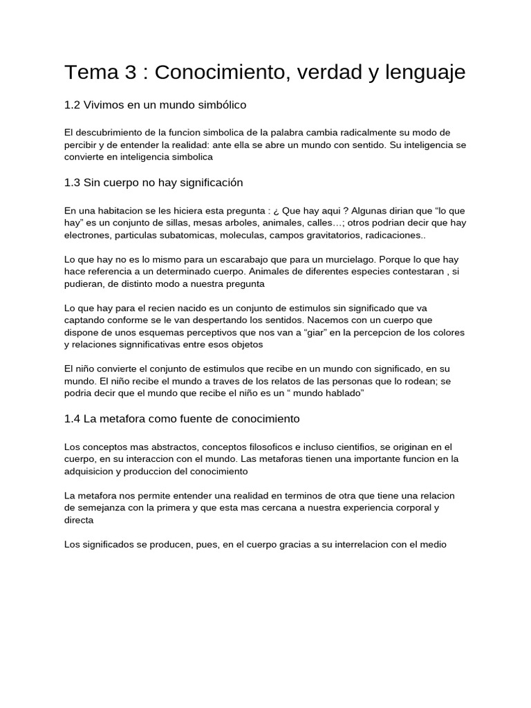 Filosofia Tema 1 y 2 | PDF | Conocimiento | Verdad
