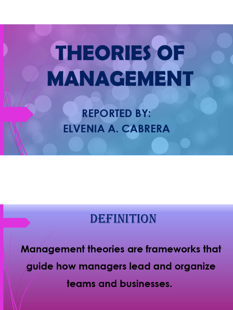 Theories of Management | PDF | Piece Work | Organizational Behavior