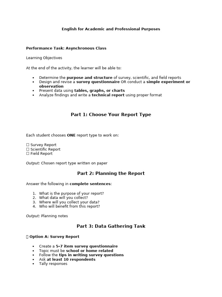 English For Academic and Professional Purposes Asynch Class | PDF ...