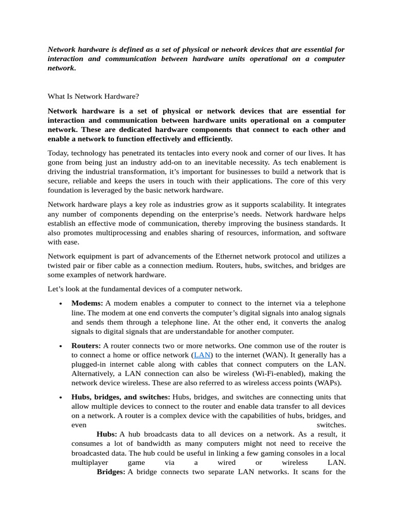 Unit 1 | PDF | Computer Network | Network Switch