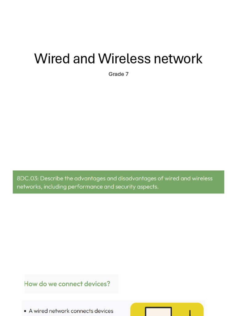 Wired and Wireless Network | PDF