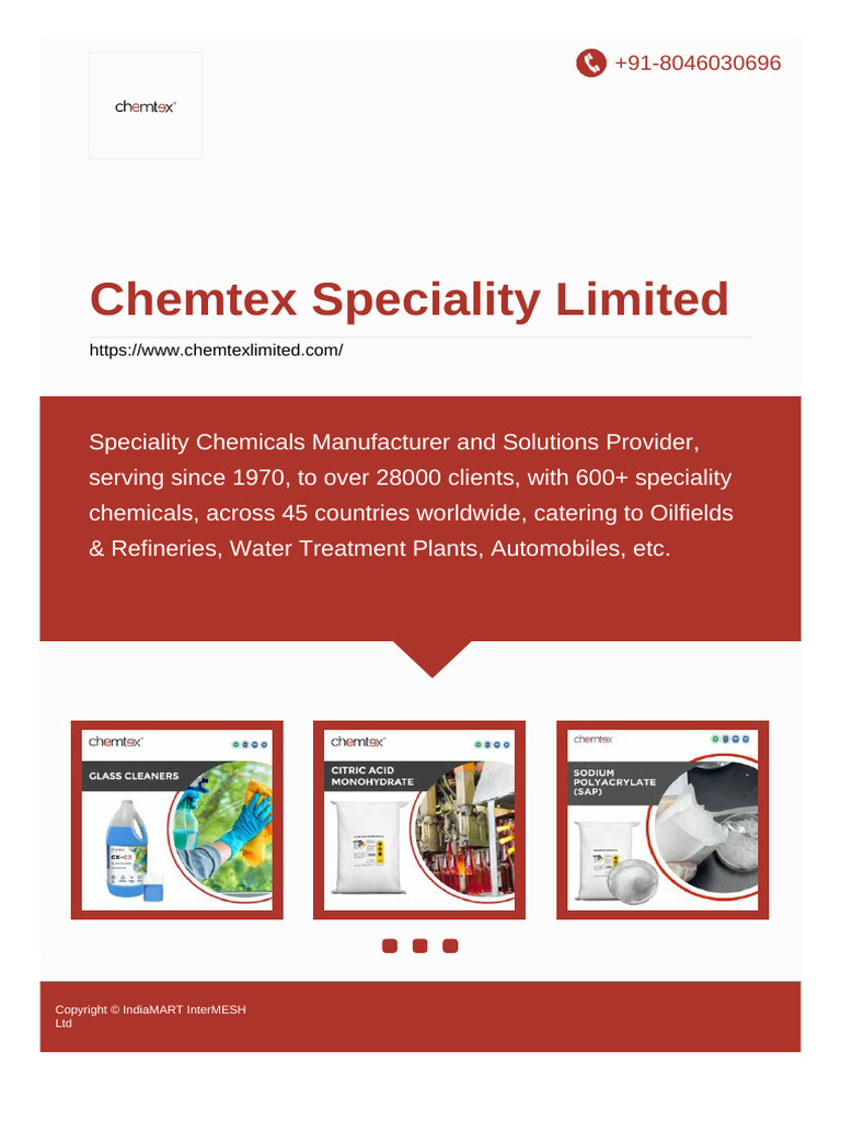 Chemtex Speciality Limited | PDF | Disinfectant | Sodium
