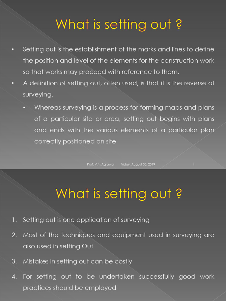 CMT Setting Out Work | PDF | Surveying | Geographical Technology