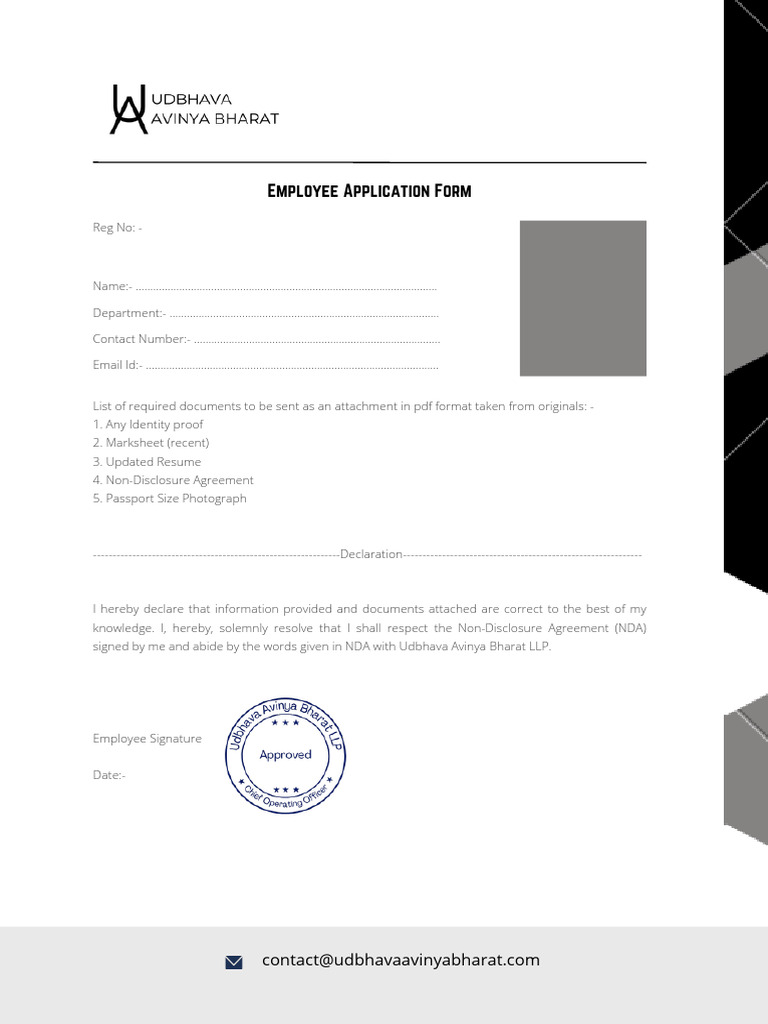 UAB Application Form | PDF | Non Disclosure Agreement | Civil Law ...