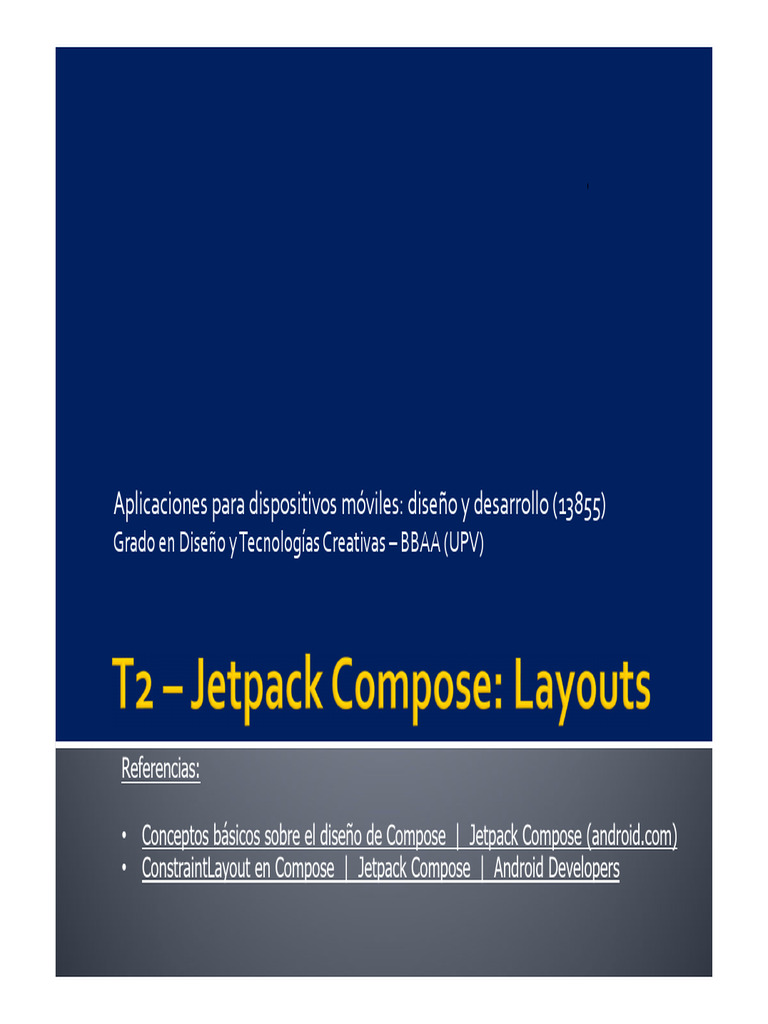 T2 - Jetpack Compose - Layouts | PDF | Informática