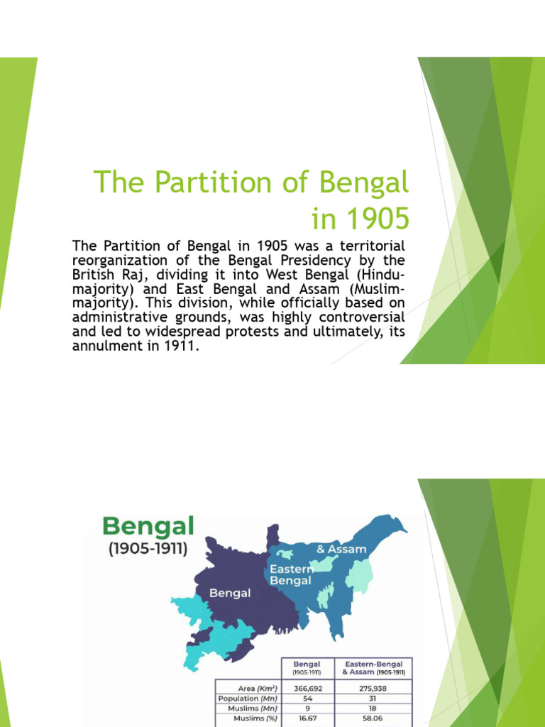 Partition of Bengal 1905 For EEE | PDF | Partition Of India | Indian ...