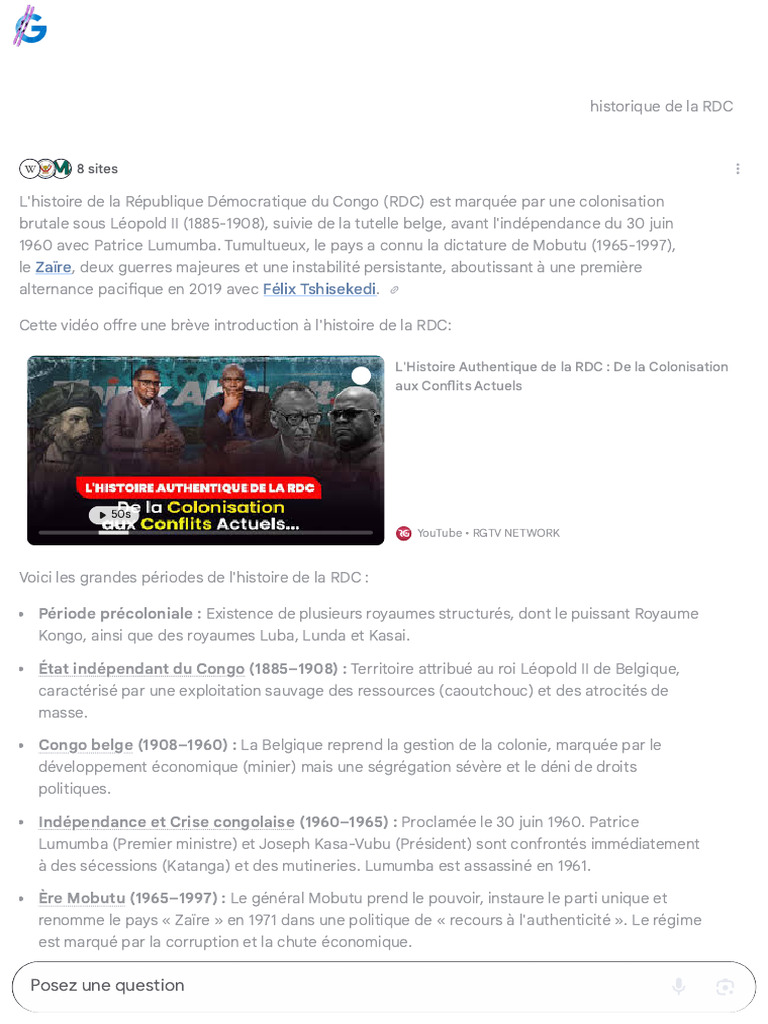 Historique de La RDC | PDF | République démocratique du Congo | Économie