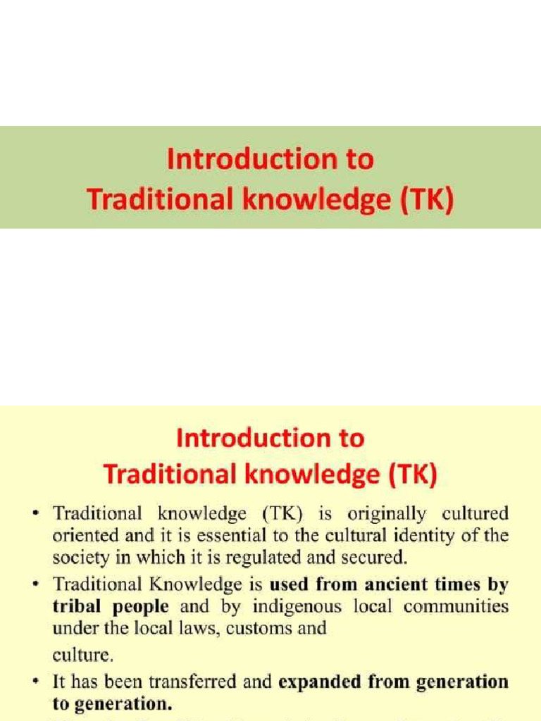 Traditional Knowledge System | PDF