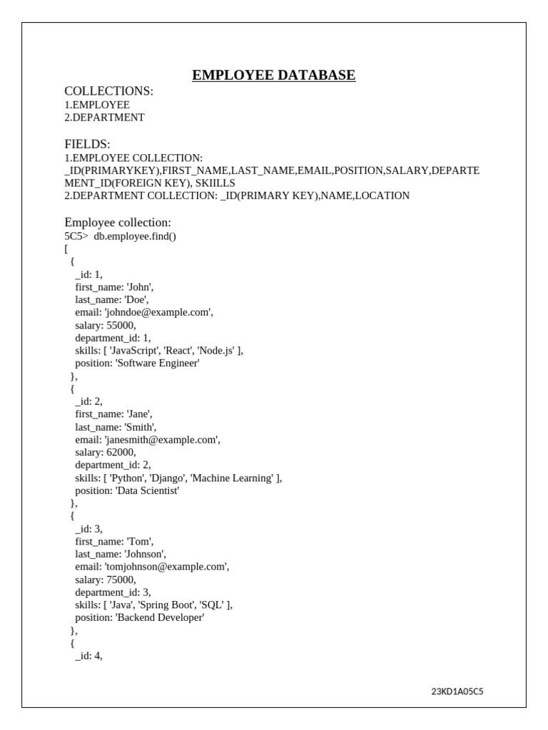 Employee Database Final | PDF | Databases | Data Management