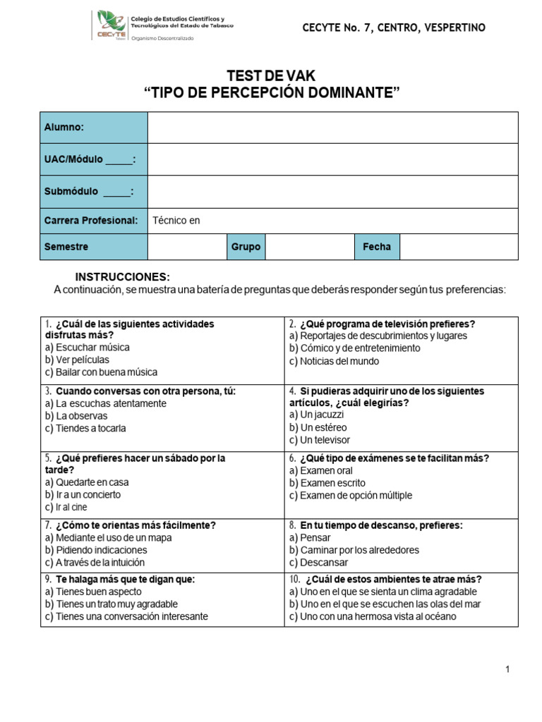4 Test Vak | PDF