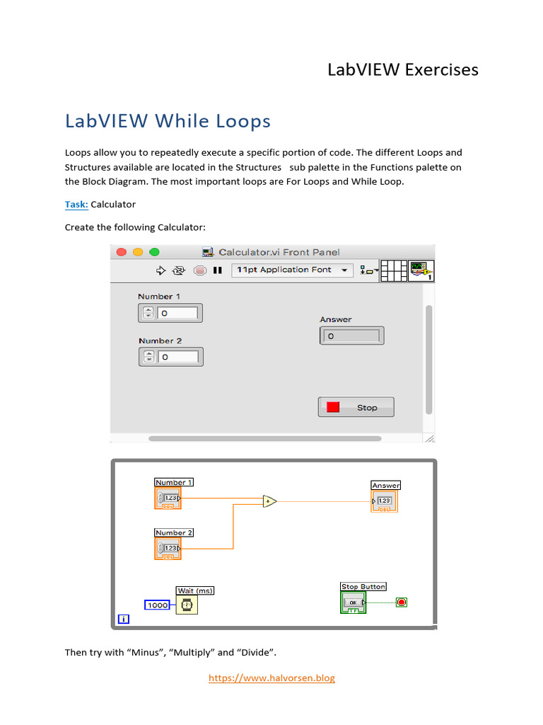 LabVIEW While Loops | PDF
