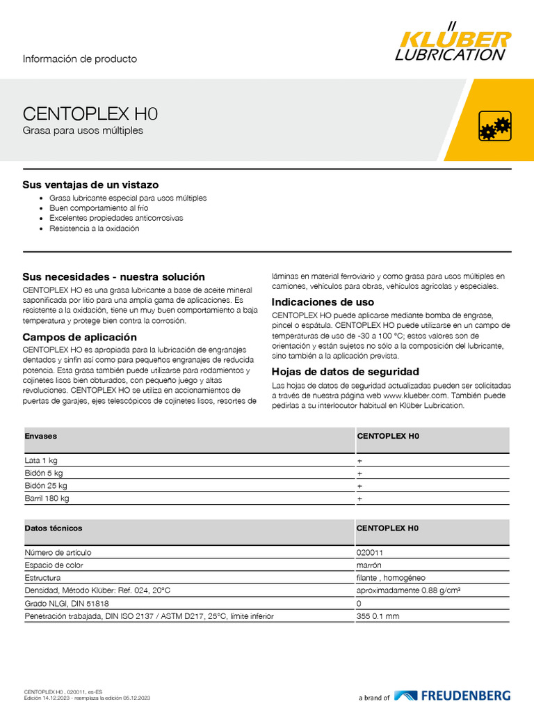 Centoplex h0 Es Es | PDF | Rodamiento (Mecánico) | Ingeniería mecánica