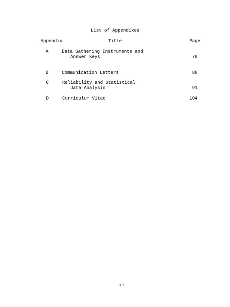 8 List of Appendixes | PDF
