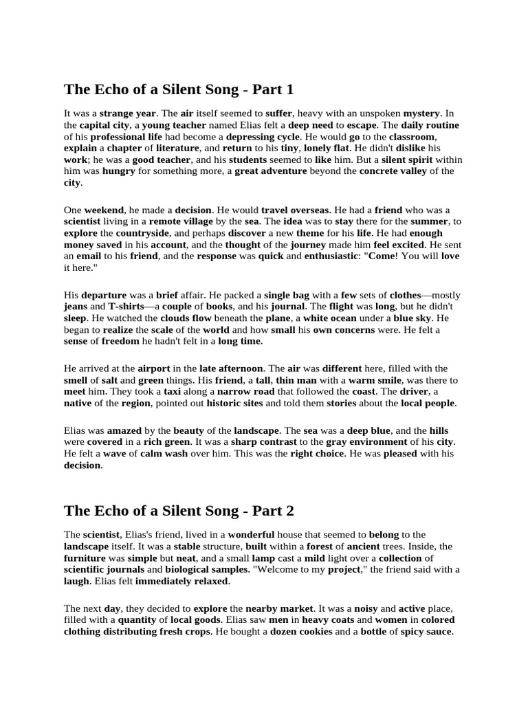 The Echo of A Silent Song - Part 1 | PDF