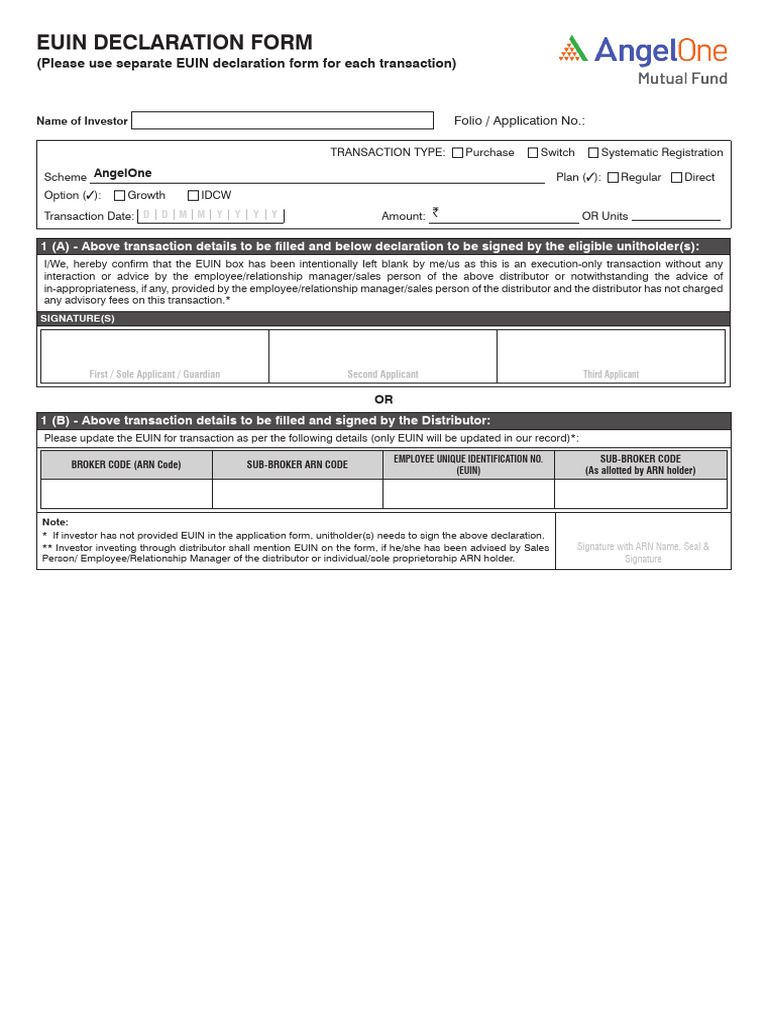 EUIN Declaration Form | PDF