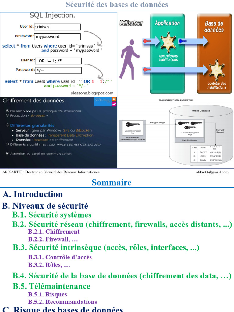 Sécurité Des Bases de Données-1 Sur 4 | PDF | SQL | Logiciel de gestion ...